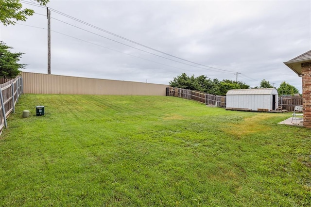 619 SW 28th St, Moore, OK 73160 - fenced backyard featuring a storage unit