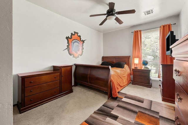 5420 NE 56th St, Oklahoma City, OK 73121 - bedroom with light colored carpet and ceiling fan
