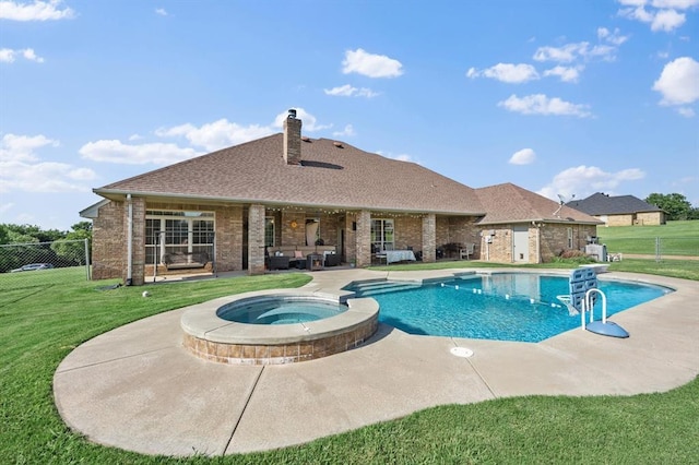 5420 NE 56th St, Oklahoma City, OK 73121 - view of pool featuring a patio area and a pool with connected hot tub