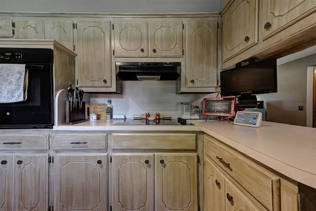 881 County St Unit 2938, Tuttle, OK 73089 - kitchen with black appliances, extractor fan, and light countertops