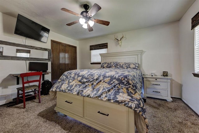 881 County St Unit 2938, Tuttle, OK 73089 - bedroom with carpet, ceiling fan, and a closet
