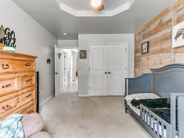 21945 N Fork Rd, Luther, OK 73054 - bedroom with light carpet and a closet