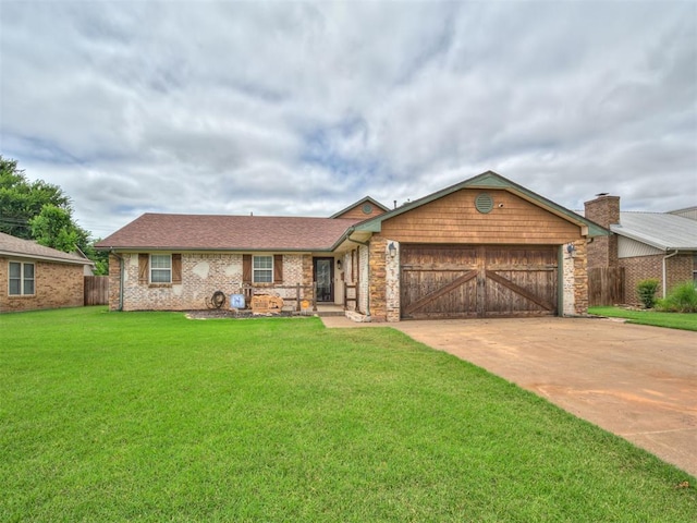 434 N Oak Ave, Hennessey, OK 73742 - ranch-style home with an attached garage and concrete driveway
