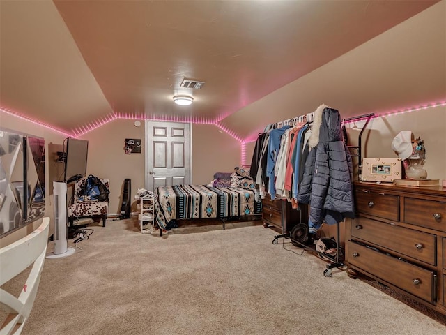 434 N Oak Ave, Hennessey, OK 73742 - carpeted bedroom featuring lofted ceiling