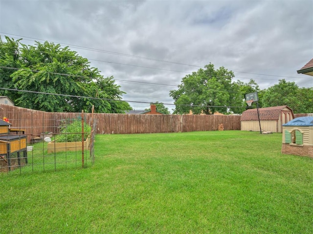 434 N Oak Ave, Hennessey, OK 73742 - view of yard with a storage shed and a vegetable garden
