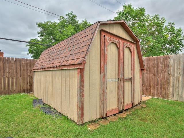 434 N Oak Ave, Hennessey, OK 73742 - view of shed featuring a fenced backyard