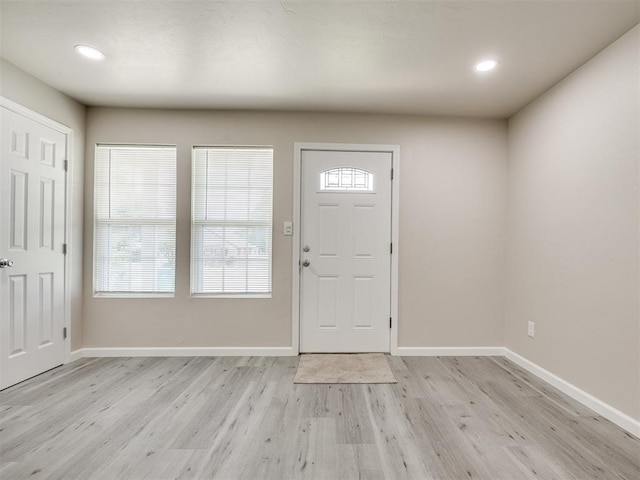 3609 S Quapah Ave, Oklahoma City, OK 73119 - entryway featuring light wood-style flooring and recessed lighting