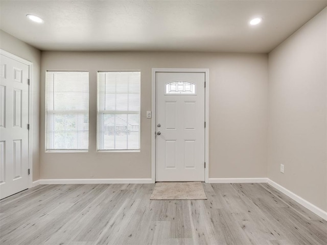 3609 S Quapah Ave, Oklahoma City, OK 73119 - foyer entrance with light wood-style floors, plenty of natural light, and recessed lighting