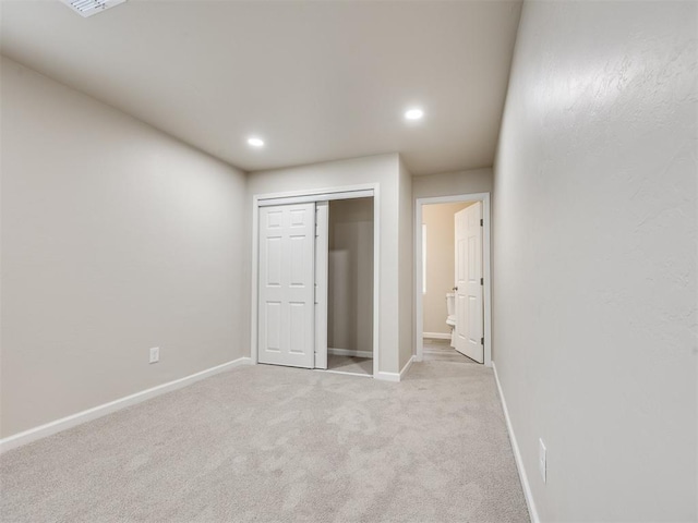 3609 S Quapah Ave, Oklahoma City, OK 73119 - unfurnished bedroom with light colored carpet, recessed lighting, and ensuite bathroom