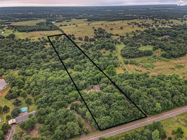 14345 N Harrah Rd, Luther, OK 73054 - aerial overview of property's location featuring property parcel outlined
