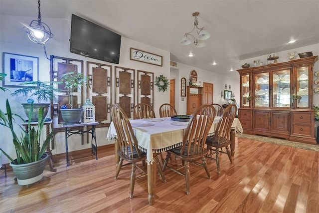 22071 E 1250th Rd, Rocky, OK 73661 - dining space featuring light wood-type flooring, a chandelier, and recessed lighting