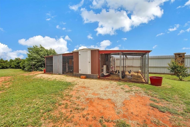 22071 E 1250th Rd, Rocky, OK 73661 - view of poultry coop with a lawn