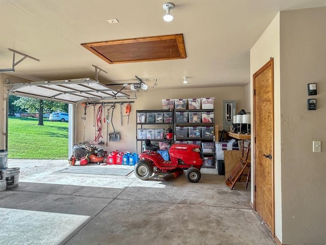 12200 Whispering Pnes, Guthrie, OK 73044 - garage with a garage door opener and electric panel