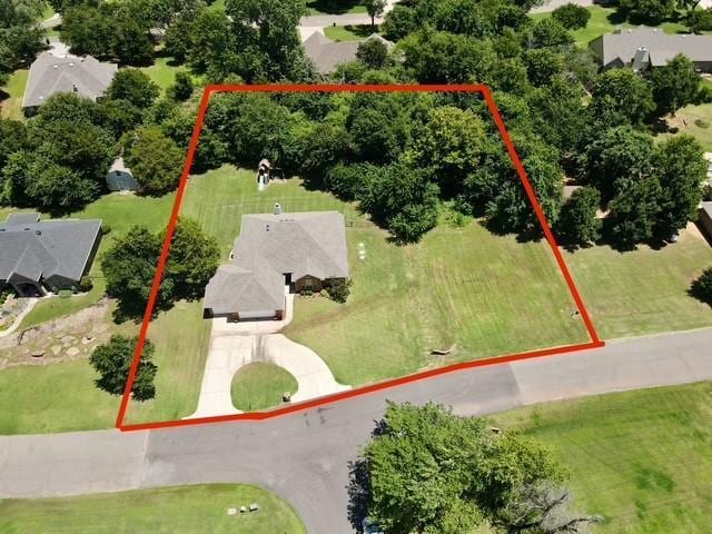 12200 Whispering Pnes, Guthrie, OK 73044 - aerial overview of property's location featuring property parcel outlined