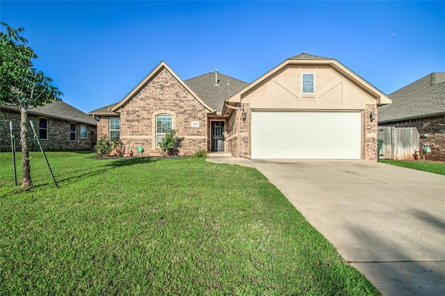 3904 Normandy Rd, Edmond, OK 73013 - ranch-style house featuring brick siding, an attached garage, concrete driveway, and roof with shingles