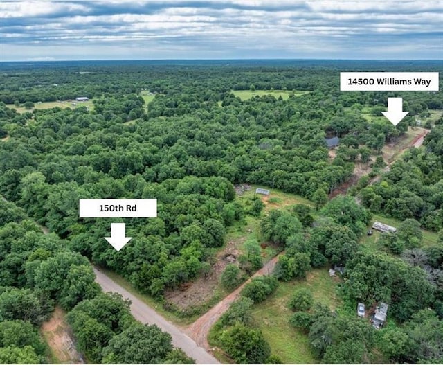 14500 Williams Way, Luther, OK 73054 - aerial view of a heavily wooded area