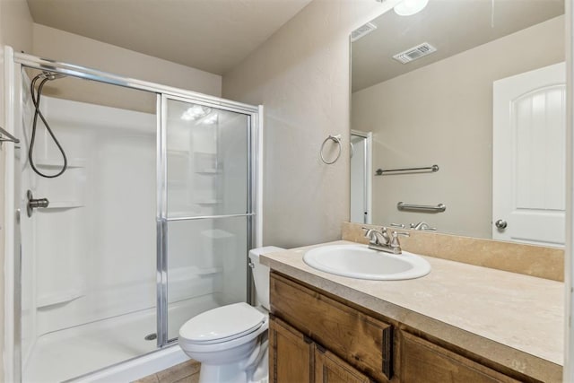 2718 Sharpish Way, Norman, OK 73069 - bathroom with a shower stall, vanity, and tile patterned flooring