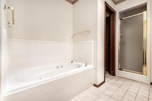 11129 Springhollow Ct, Oklahoma City, OK 73120 - full bathroom featuring a shower stall and a bath