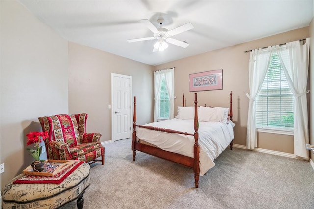 108 N Bradbury Dr, Edmond, OK 73034 - bedroom featuring carpet flooring and ceiling fan
