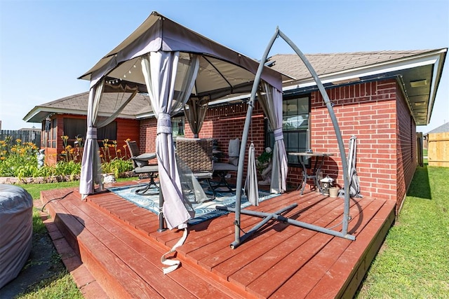 1408 Eagle Dr, Moore, OK 73160 - deck featuring a gazebo