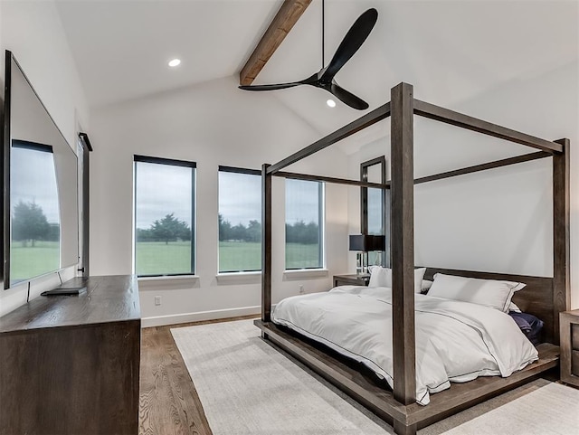 2917 Piazza Ct, Arcadia, OK 73007 - bedroom with wood finished floors, recessed lighting, and ceiling fan