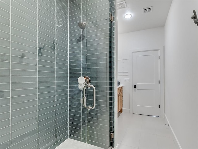 2917 Piazza Ct, Arcadia, OK 73007 - full bathroom featuring tile patterned floors, a tile shower, and vanity