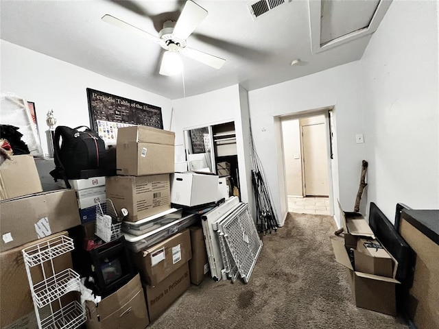 6338 Norman Rd, Warr Acres, OK 73122 - office with carpet floors and ceiling fan