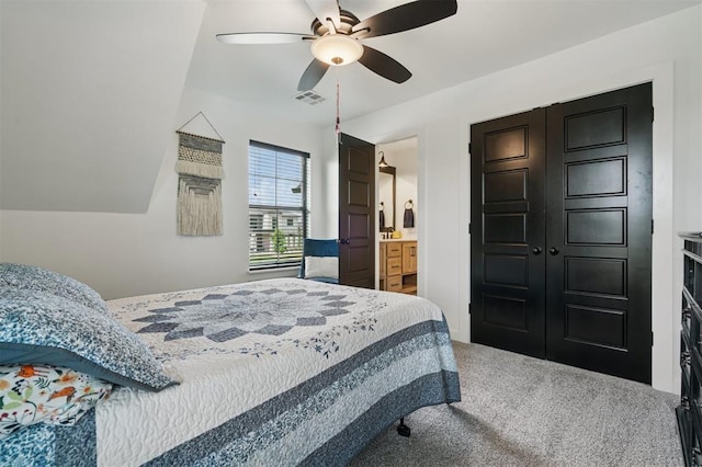 4504 SE 41st St, Moore, OK 73165 - bedroom featuring carpet flooring and a ceiling fan