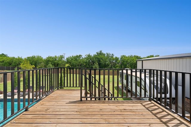 4504 SE 41st St, Moore, OK 73165 - wooden terrace with a yard