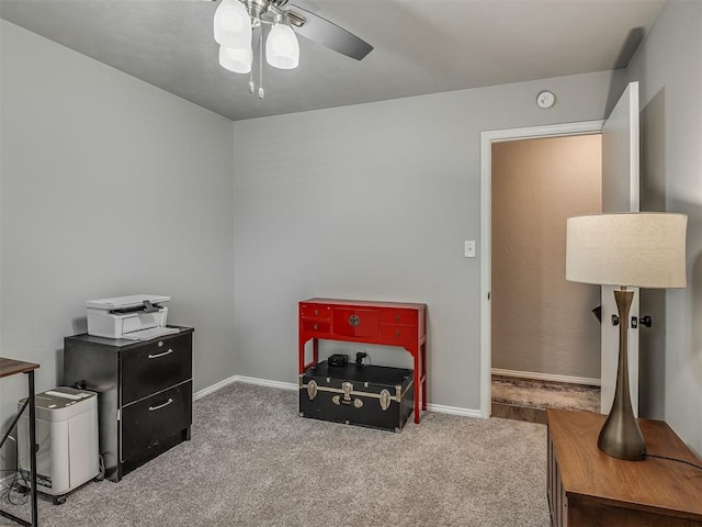 10505 Lyndon Rd, The Village, OK 73120 - interior space with a ceiling fan and carpet floors
