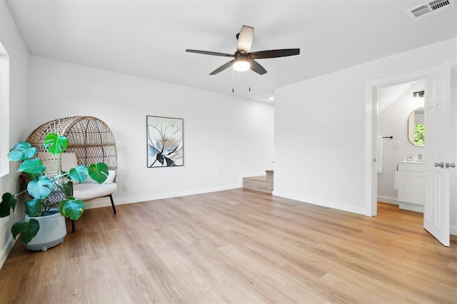 8300 S Anderson Rd, Oklahoma City, OK 73150 - unfurnished room featuring a ceiling fan and light wood-type flooring