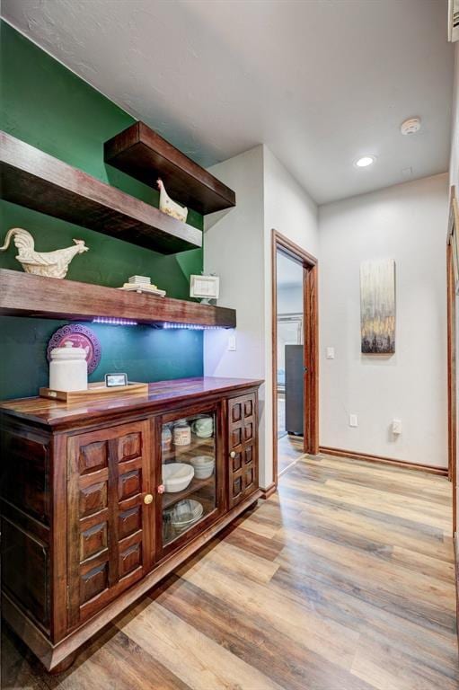 1187 County St Unit 2976, Blanchard, OK 73010 - bar area with wood finished floors and recessed lighting