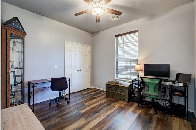 1187 County St Unit 2976, Blanchard, OK 73010 - office space with wood finished floors and ceiling fan