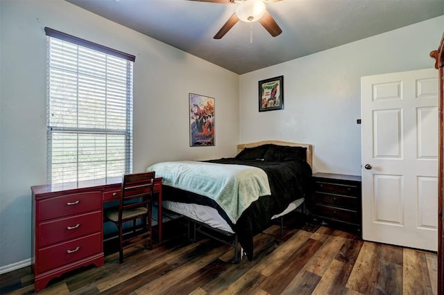 1187 County St Unit 2976, Blanchard, OK 73010 - bedroom with multiple windows, wood finished floors, and ceiling fan