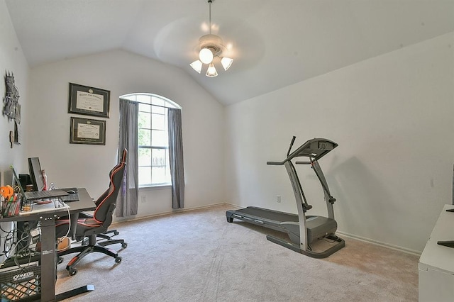 4616 Midway Dr, Norman, OK 73072 - carpeted office with lofted ceiling and ceiling fan