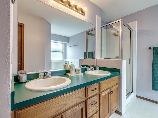 321 Bradgate Dr, Yukon, OK 73099 - full bath with a stall shower and double vanity