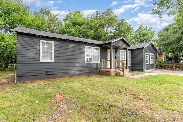 3701 Woodside Dr, Oklahoma City, OK 73110 - view of front of house with a front lawn and crawl space