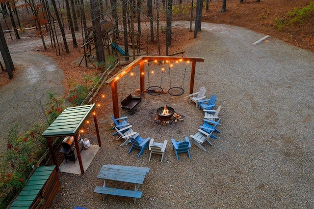 225 Stevens Rd, Broken Bow, OK 74728 - view of yard with an outdoor fire pit