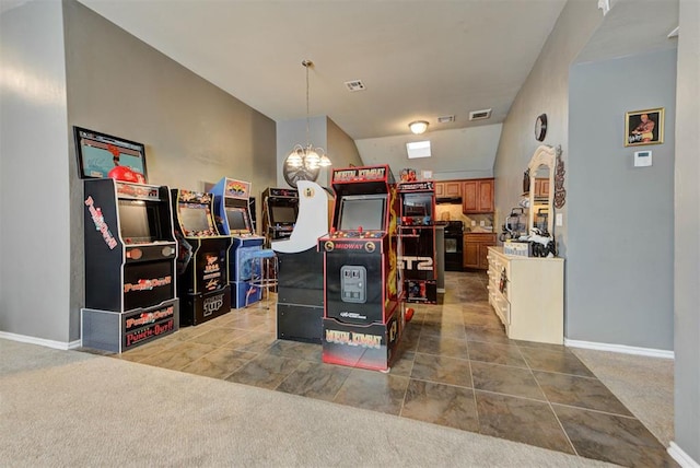 2233 NW 196th St, Edmond, OK 73012 - dining room featuring a chandelier and carpet