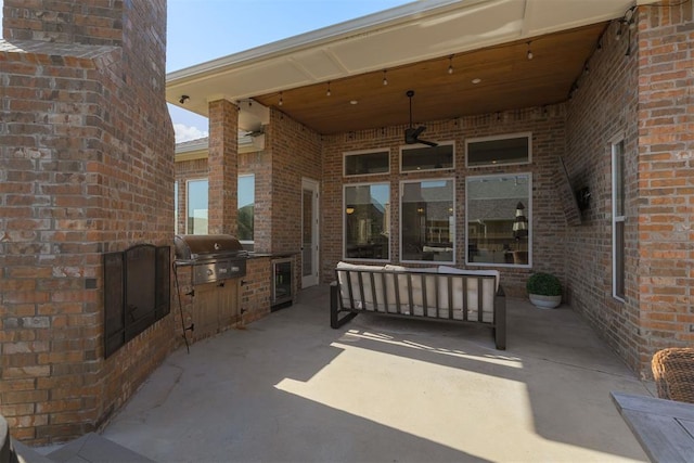 3624 Utica Square Dr, Edmond, OK 73034 - view of patio featuring area for grilling and ceiling fan