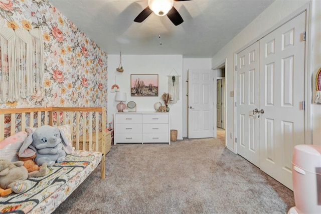 1229 S Gemini Rd, Edmond, OK 73003 - sitting room featuring carpet and ceiling fan