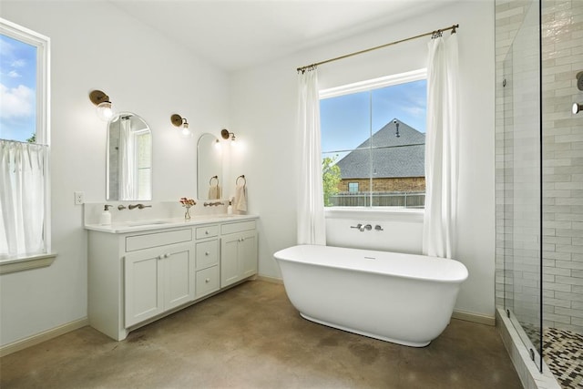 1006 Dorsi Way, Newcastle, OK 73065 - full bathroom with a freestanding bath, double vanity, and tiled shower