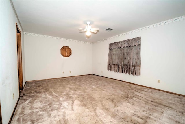 511 N Turner Rd, Chandler, OK 74834 - carpeted spare room featuring a ceiling fan and baseboards