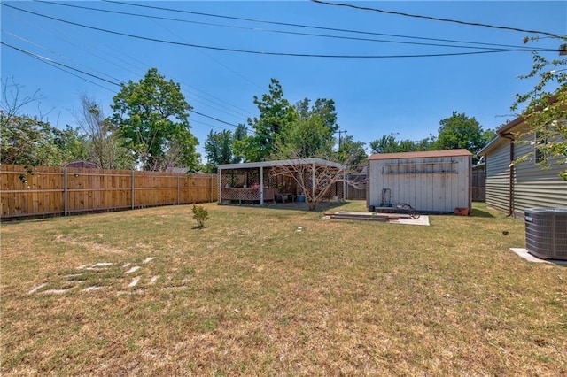 7010 NW 44th St, Bethany, OK 73008 - fenced backyard featuring a storage unit