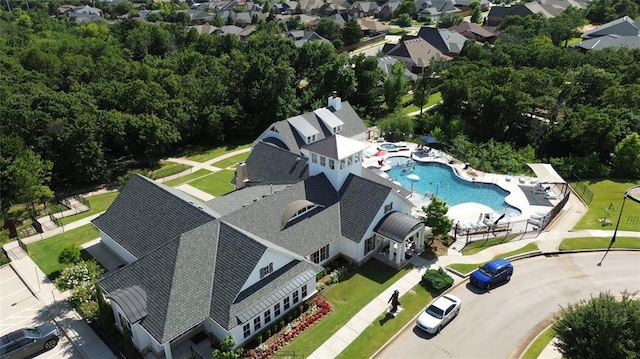 1724 Campus Corner Pl, Edmond, OK 73034 - bird's eye view of a pool