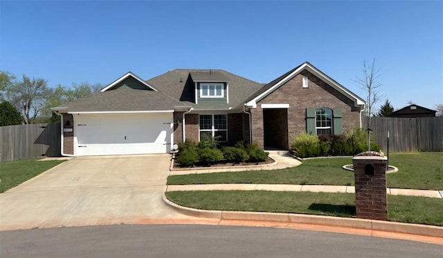 821 Mount Irving Way, Norman, OK 73071 - view of front of property featuring a garage, concrete driveway, and brick siding