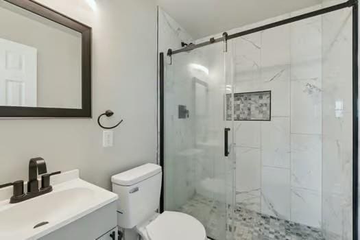 107 Cimarron Ter, Cashion, OK 73016 - full bathroom with a marble finish shower and vanity