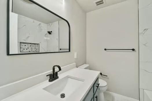 107 Cimarron Ter, Cashion, OK 73016 - full bath featuring vanity, a marble finish shower, and marble finish flooring