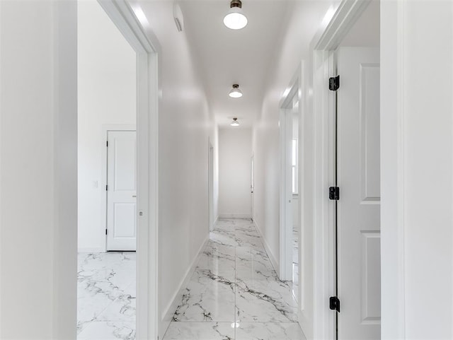 532 NW 112th St, Oklahoma City, OK 73114 - hallway featuring light marble finish flooring