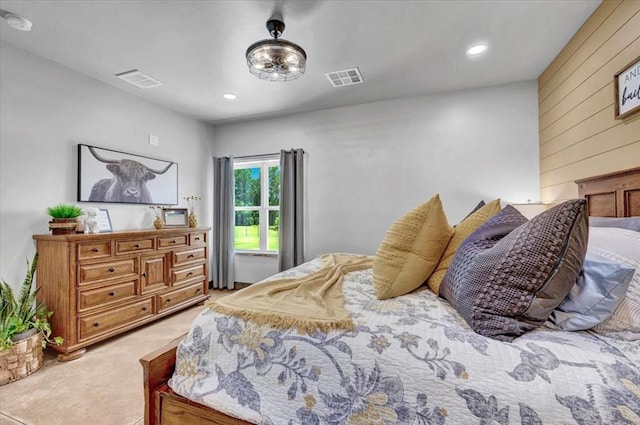 831 County St Unit 2917, Tuttle, OK 73089 - carpeted bedroom featuring wood walls and recessed lighting